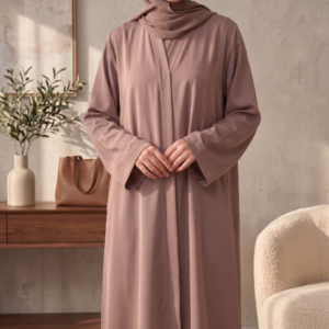 Beige Plain Abaya