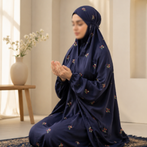 Navy Blue Embroidery Namaz Chaddar