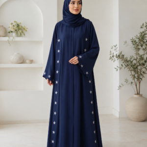 Navy Blossom Abaya