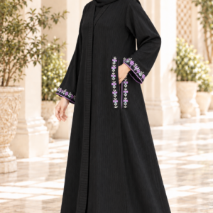 Alisa Black Floral Abaya