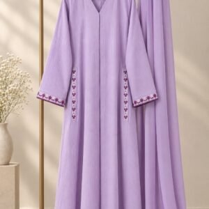 Alisa Lilac Floral Abaya