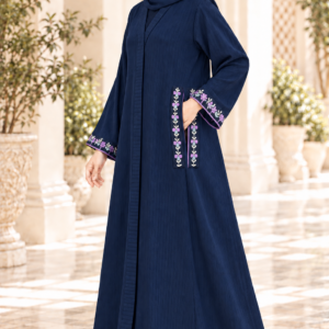 Alisa Navy Blue Floral Abaya